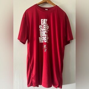 NFL Tampa Bay Buccaneers red tshirt eat sleep Bucs repeat size XL